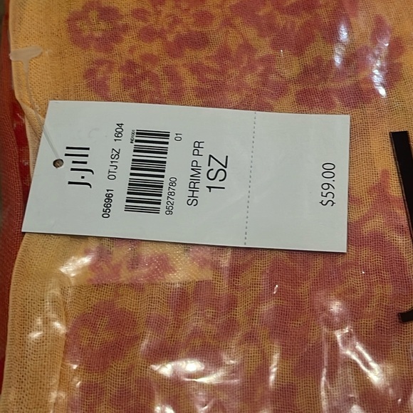 J. Jill Print Scarf Color Shrimp Brand New with Tags - Picture 4 of 4